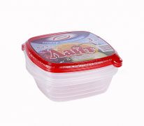 Набор контейнеров для сыпучих продуктов "Лайт" 0,9л 3шт ЭЛЬФПЛАСТ - ЭЛФ227
