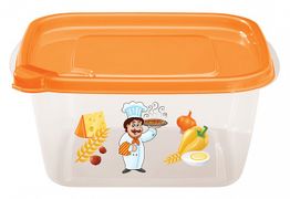 Контейнер для холодильника и СВЧ с клапаном, с декором 1л БЫТПЛАСТ - С11703