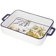 БЛЮДО ПРЯМОУГОЛЬНОЕ С РУЧКАМИ "ПРОВАНС ЛИМОНЫ" 32,5*19*6 СМ - 104-578