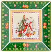 БЛЮДО LEFARD "С НОВЫМ ГОДОМ!"  ДЕД МОРОЗ 22 СМ КВАДРАТ. ЗЕЛЕНОЕ (КОР=8ШТ.) 85-1629