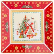 БЛЮДО LEFARD "С НОВЫМ ГОДОМ!"  ДЕД МОРОЗ 22 СМ КВАДРАТ. КРАСНОЕ (КОР=8ШТ.) 85-1628