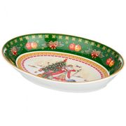 БЛЮДО LEFARD "С НОВЫМ ГОДОМ!" ДЕД МОРОЗ 25Х19,5Х4,5 СМ ОВАЛ. ЗЕЛЕНОЕ (КОР=18ШТ.) 85-1638