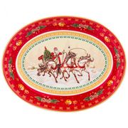БЛЮДО LEFARD "С НОВЫМ ГОДОМ!" ТРОЙКА 25Х19,5Х4,5 СМ ОВАЛ. КРАСНОЕ (КОР=18ШТ.) 85-1648