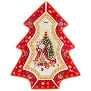 БЛЮДО-ЕЛКА LEFARD "С НОВЫМ ГОДОМ!" ДЕД МОРОЗ 26Х21Х3 СМ КРАСНОЕ (КОР=20ШТ.) 85-1626