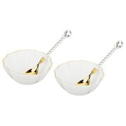 НАБОР РОЗЕТОК С ЛОЖКАМИ НА 2 ПЕРСОНЫ 4 ПР. ДИАМЕТР=7,6 СМ. ВЫСОТА=3 СМ.  163331