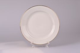 Тарелка мелкая диам.175мм Гладкий край Отводка золотом(фарфор) 18052