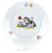 Тарелка мелкая диам. 200 мм Гладкий край Озорные щенки, фарфор, р.1571 810972
