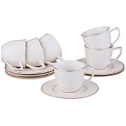 КОФЕЙНЫЙ НАБОР "ДИАМАНД ГОЛД" НА 6 ПЕРСОН 12 ПР. 90 МЛ. (КОР=12НАБОР.) 359-294