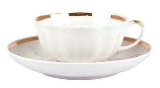 Чашка чайная с блюдцем 220 мл Тюльпан Московский с лентой (фарфор) 36962