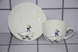 Сервиз чайный "Соната" "Гуси" 14 предметов КУБАНЬФАРФОР 033