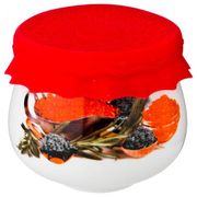 БАНОЧКА ДЛЯ МЕДА/ВАРЕНЬЯ С СИЛИКОНОВОЙ КРЫШКОЙ 180 МЛ Д=8 СМ В=7 СМ (КОР=72ШТ.) 359-566