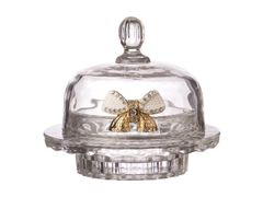 ИКОРНИЦА СТЕКЛЯННАЯ С БАНТИКОМ.D=12.5 СМ 355005