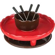 НАБОР ДЛЯ ФОНДЮ С 4-МЯ ВИЛОЧКАМИ ДИАМЕТР=25 СМ. ВЫСОТА=11 СМ. (КОР=3НАБОР.) 470-269