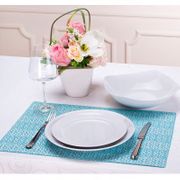 ПЛЕЙСМЕТ "ДЕКО" 33*48СМ ЦВЕТ: ГОЛУБОЙ/СЕРЕБРО,  100% ХЛОПОК  828130