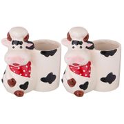 набор подставок для зубочисток из 2 шт.корова-повар 9,5*5,7*10,5 см