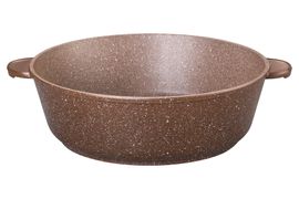 Жаровня 28 см ГРАНИТ (браун-браун)с крышкой  (3)ЖВВ-28