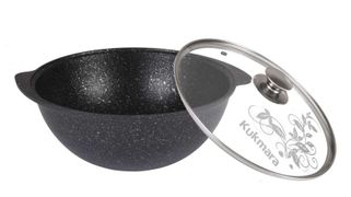 Казан для плова 3,5л со стекл.крышкой, АП (темный мрамор) кмт37а