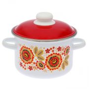 Кастрюля цил. 2л, белосн., Хохлома, 6RD161M