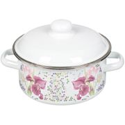 Кастрюля эмалированная цилиндрическая 3л, белоснежная, "Мозаика", СТАЛЬЭМАЛЬ - 1RB201M