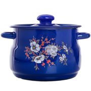 Кастрюля эмалированная сферическая 4л кобальтовая СТАЛЬЭМАЛЬ - С1912.3К