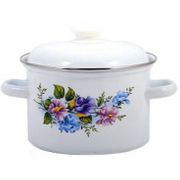 Кастрюля эмалированная 2л "Полевые цветы" Лысьва - С-1510АП2/4