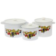 Набор 16 белый "Ягодный чай" СТАЛЬЭМАЛЬ - N16B02