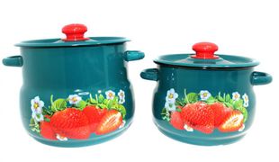 Набор 11 бирюзовый "Клубника садовая" СТАЛЬЭМАЛЬ - N11V59