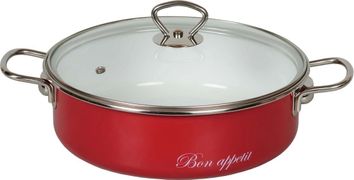 Сотейник цил. 3л "Bon appetit", вишн., 8SH245S