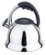 Чайник из нерж стали со свистком и однослойным дном,зеркало, 2,5л., арт. HY-610B-6-S