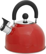 Чайник из нерж стали со свистком и однослойным дном , красный, 2,5л., арт. HY-610B6-S-R