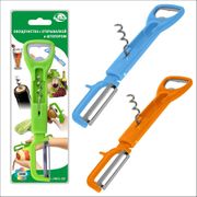 Овощечистка с открывалкой и штопором, 3 цв, AN53-130