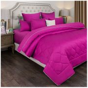 Одеяло летнее стёганное бейсик  220х220см хлопок 100%+слайтекс микро150, фуксия, сатин