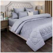 Одеяло летнее стёганное бейсик  170х220см хлопок 100%+слайтекс, серый, сатин