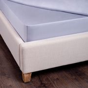 Простыня с резинкой 160*200*30 см хлопок 100%, серый, сатин