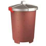 Бак с крышкой полипроп.; 45л; D=48,H=61см; бордо,серый 432106121