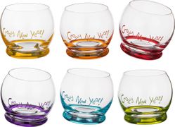 Набор стаканов из 6 шт. crazy new year 390 мл. высота=9 см. (кор=1набор.)