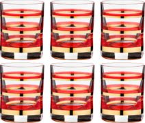 Набор стопок wellness (gold & red) 60 мл.высота=6 см.