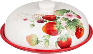 Блюдо для блинов с крышкой клубника диаметр=23 см. высота=10 см. (кор=12шт.)