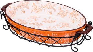 Блюдо для запекания на металлической подставке 35*21 см. высота=8 см. (кор=8шт.)