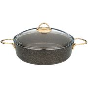 Сотейник agness со стекл. крышкой и антипригар. мраморным покрытием, серия granite, 28х7,5см, 4,1л