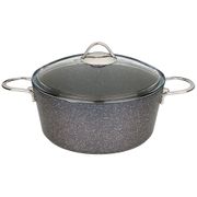 Кастрюля - сотейник agness со стекл. крышкой и антипригар.покрытием, серия granite, 26х11,5см, 5,1л