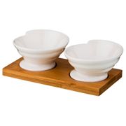 набор из 2-х розеток на подставке native 13*7 см. высота=4 см. (кор=36наб.)