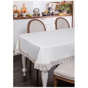 скатертьричард 160*220 см. 100% п/э, с кружевом, шампань, гладь