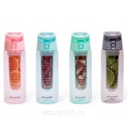 Бутылка спортивная для воды 660ml из пластика (тритан) (зеленый, черный, розовый, голубой) 2303