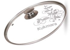 Крышка стеклянная 300мм, с ободом и ручкой из нерж.стали, деколь серая с30т112