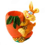 Подставка для карандашей КРОЛИК С МОРКОВКОЙ H=9см L=6см  кор (12)  NC11191