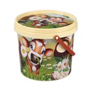 Ведро 1л с крышкой (телёнок) (уп.20) М5406