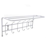 Вешалка настенная с полкой серебро 600*238*268мм 6 крючков ВП6