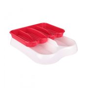 Лоток для стол. приборов раздвижной (бело-крас) (уп.6) М6006