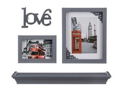 ПОДАРОЧНЫЙ ФОТОНАБОР ИЗ 4-ПР. СЕРЫЙ "LOVE" 46*10, 20*25, 12,5*17 СМ.(КОР=6 НАБ.)189110